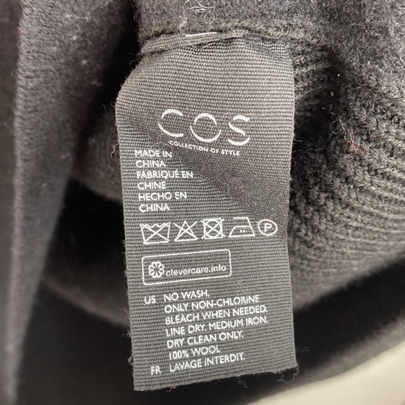COS Collection Of Style Knit Dress Womens Size Small Black 100% Boiled Wool - Picture 5 of 11